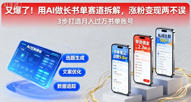 又爆了！用AI做长书单赛道拆解，涨粉变现两不误-yingqiuwz