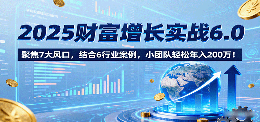 2025财富增长实战6.0，聚焦7大风口，结合6行业案例，小团队轻松年入200万！-yingqiuwz
