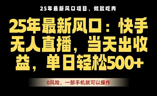 25年最新无人直播玩法，当天秒出单，一部手机就可操作-yingqiuwz