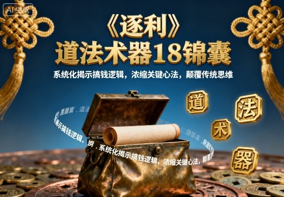 《逐利》道法术器18锦囊，系统化揭示搞钱逻辑，浓缩关键心法，颠覆传统思维-yingqiuwz