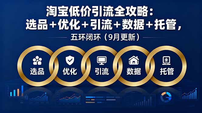 淘宝低价引流全攻略：选品＋优化＋引流＋数据＋托管，五环闭环(9月更新-yingqiuwz