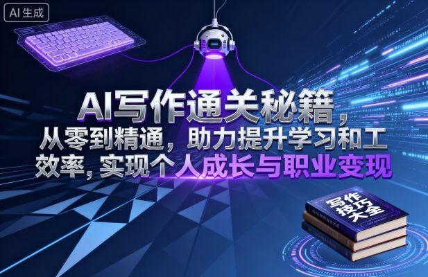 AI写作通关秘籍，从零到精通，助力提升学习和工作效率，实现个人成长与职业变现-yingqiuwz