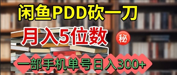 闲鱼PDD砍一刀，一部手机就可以操作，单号日入3张-yingqiuwz