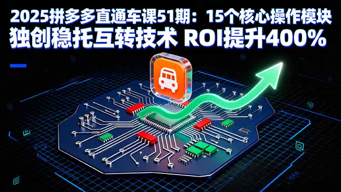 2025拼多多直通车课51期：15个核心操作模块 独创稳托互转技术 ROI提升400%-yingqiuwz