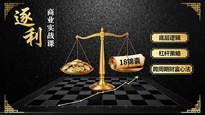《逐 利》商业实战课，底层逻辑、杠杆策略、18锦囊，跨周期财富心法-yingqiuwz