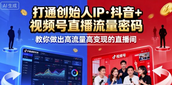 25年直播9-10两期线下课，打通创始人IP，抖音+视频号直播流量密码，教你做出高流量高变现的直播间-yingqiuwz