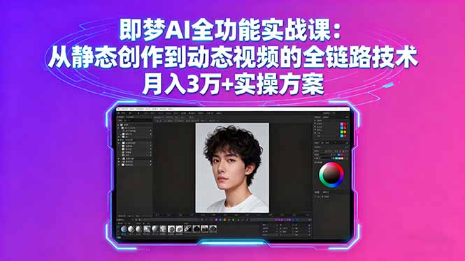 即梦AI全功能实战课：从静态创作到动态视频的全链路技术 月入3万+实操方案-yingqiuwz