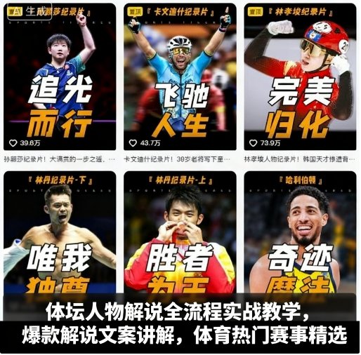 体坛人物解说全流程实战教学，爆款解说文案讲解，体育热门赛事精选-yingqiuwz